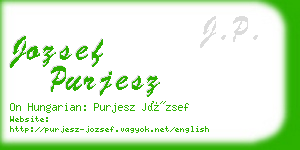 jozsef purjesz business card